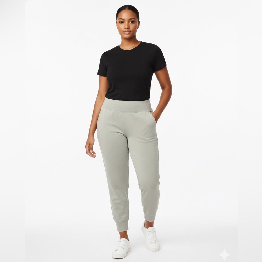 Athleta Women’s Coaster Luxe High Rise Jogger Pull On Sweatpants Fleece Green XL